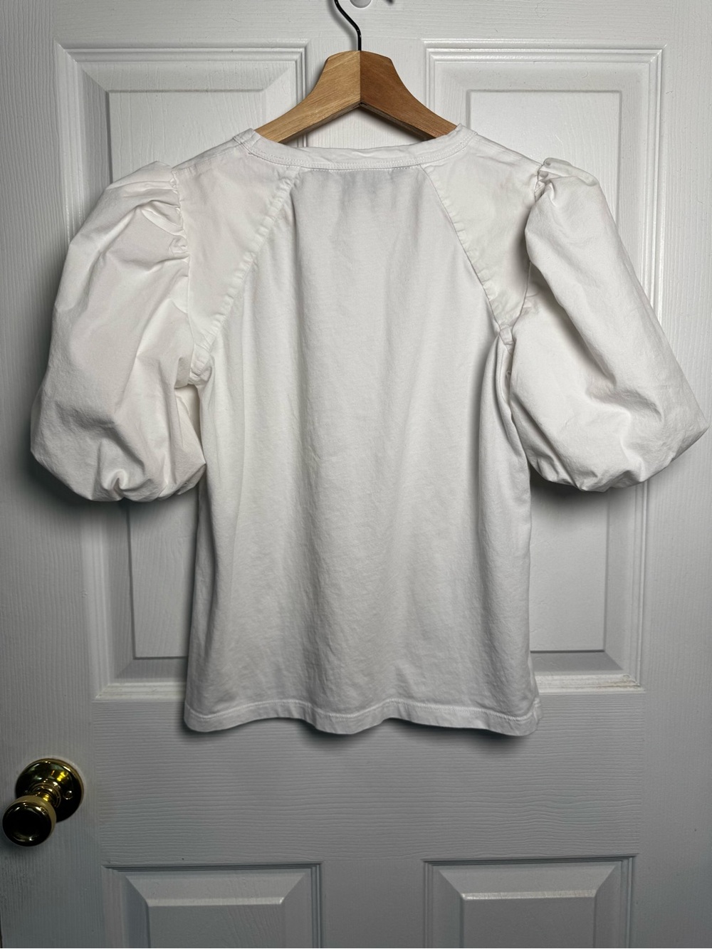 Veronica Beard Morrison Puff Sleeve Top White Cotton Size Small - Picture 10 of 10